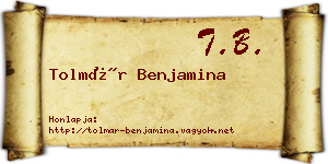 Tolmár Benjamina névjegykártya